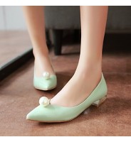 Women's Spring / Summer / Fall Pointed Toe Leatherette Outdoor / Office & Career / Casual Low Heel Pearl Green / Silver / Gray