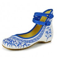 Women's Shoes Canvas Spring / Summer / Fall Mary Jane / Comfort Flats Casual Flat Heel Buckle / Flower Blue / Green