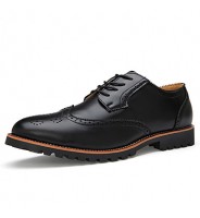 Men's Shoes Leather Casual Oxfords Casual Flat Heel Black / Brown