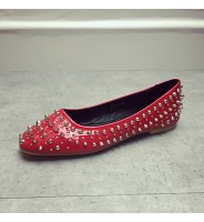 Women's Classic/Elegant Casual Shoes Flat Heel Closed Toe Flats Shoes Black / Red / Gray