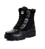 Shoes Leather Outdoor Boots Outdoor Flat Heel Lace-up Black / Khaki