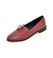 Women's Shoes PU Summer/Fall Comfort / Pointed Toe Flats Outdoor/Office & Career /Casual Flat Heel Black/Yellow / Red