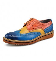 Men's Shoes Wedding / Office & Career / Casual Genuine Leather Oxfords Black / Blue