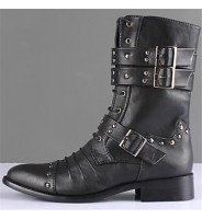 Shoes Casual Leather Boots Black