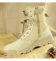 Shoes 2016 Hot Sale Outdoor/Work Leather/Synthetic Hard-wearing Combat Boots Black / Beige