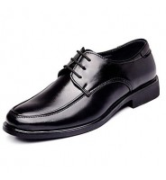 Men's Shoes Leather Casual Oxfords Casual Low Heel Lace-up Black