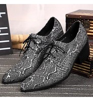 Men's Shoes Limited Edition Oriental Temperament Nightclub/Party Top Layer Leather Oxfords Silver