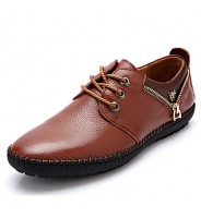 Men's Shoes Leather Outdoor / Office & Career Oxfords Outdoor / Office & Career Lace-up / Others Black / Brown / Orange