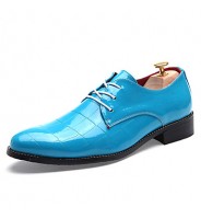 Men's Shoes Patent Leather Casual Oxfords Casual Low Heel Lace-up Black / Blue / Red