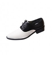 Men's Shoes Leather Wedding / Party & Evening Oxfords Wedding / Party & Evening Flat Heel Lace-up Black / White