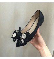 Women's Flats Fall Ballerina / Pointed Toe Fabric Casual Flat Heel Applique Black Others