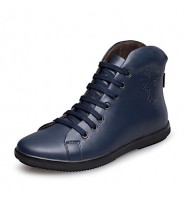 Shoes Leather Outdoor / OfficeCareer / Casual Boots Outdoor / OfficeCareer / Casual Flat Heel Lace-up Black / Blue