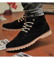 Shoes Leatherette Casual Boots Casual Flat Heel Lace-up Black / Blue / Yellow / Green