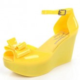 Women's Sandals Summer Slingback Rubber Casual Wedge Heel Bowknot