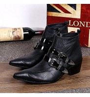 Shoes Limited Edition Pure Handmade Outdoor / PartyEvening Leather Fashion Boots Black