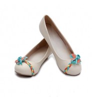 Women's Spring / Summer / Fall Round Toe Leatherette Casual Low Heel Pink / Beige