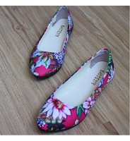 Women's Shoes Flat Heel Round Toe Flats Casual Black / Blue / Red / White