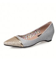 Women's Shoes GlitterLeatherette Flat Heel WedgesPointed Toe Flats Wedding Dress More Colors Available