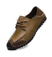 Men's Shoes Wedding / Office & Career / Party & Evening / Casual Leather Oxfords Brown / Khaki
