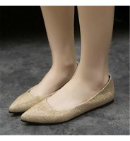 Women's Shoes Flat Heel Pointed Toe Flats Casual Silver/Gold