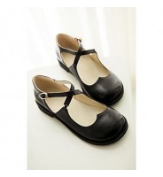 Women's Shoes Leatherette Flat Heel Mary Flats Dress / Casual Black / Beige / Burgundy / Khaki