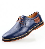 Men's Shoes Outdoor / Office & Career / Athletic / Casual Leather Oxfords Black / Blue / Brown