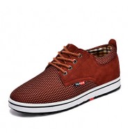 Men's Shoes Outdoor / Casual Nappa Leather / Tulle Fashion Sneakers Blue / Red / Gray / Khaki